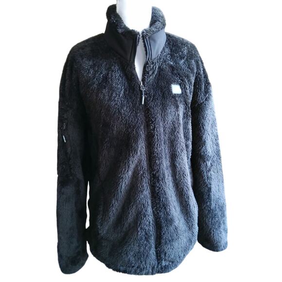 New Balance Ultra Soft black fleece Zipper Jacket Womens Size L Cozy - Picture 1 of 7
